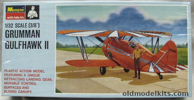Monogram 1/32 Grumman Gulfhawk II (F3F) Al Williams Stunt Plane - Blue Box Issue, PA184-200 plastic model kit
